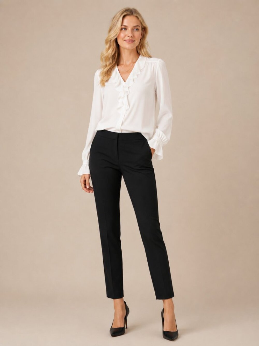 2/$30 Chico's High Rise Cropped Straight Leg Dress Pant Black 12 Short #A4210